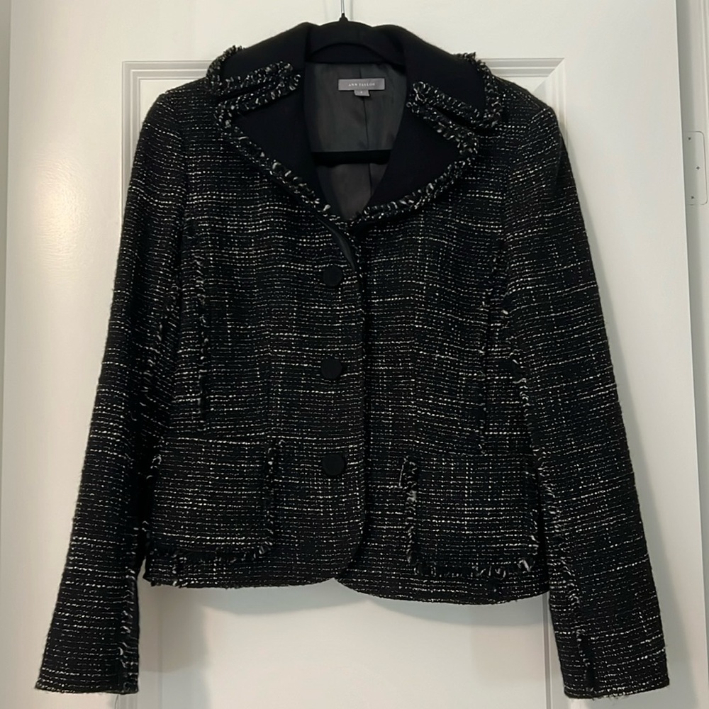 Black Ann Taylor Work Jacket 8